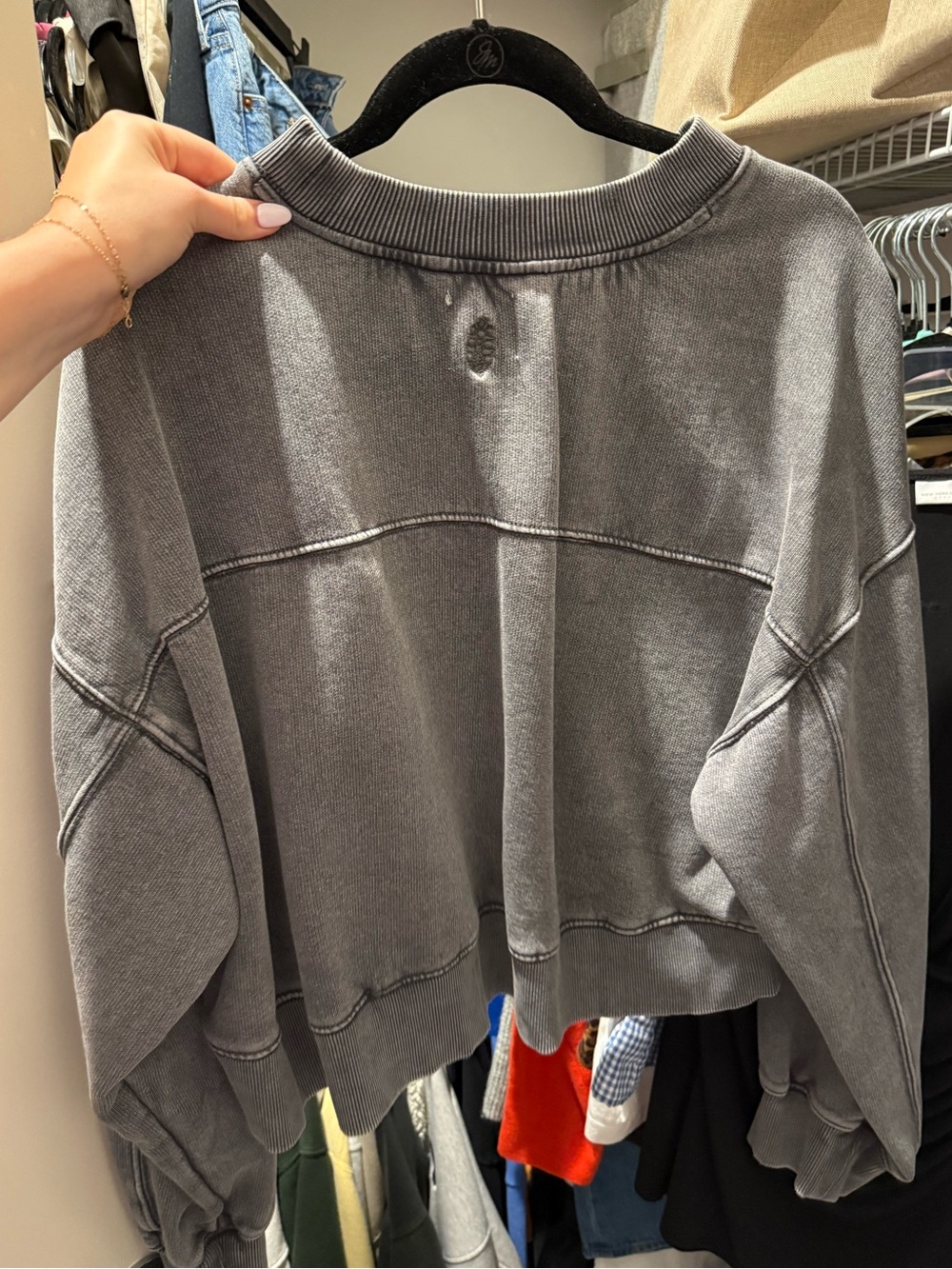FP Movement by Free People Washed Gray Cropped Sweatshirt